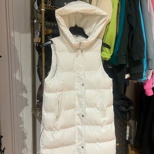 NWT Kyodan LONG WHITE PUFFER VEST